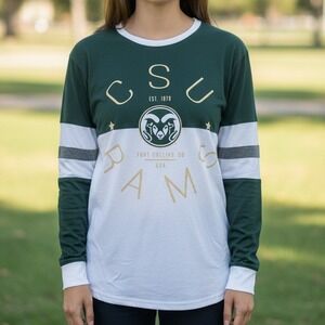 Rivalry Threads CSU Rams Green White Long Sleeve T Shirt Top Est 1870
